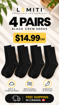 Lemiti Black Crew Socks (Everyday Comfort)