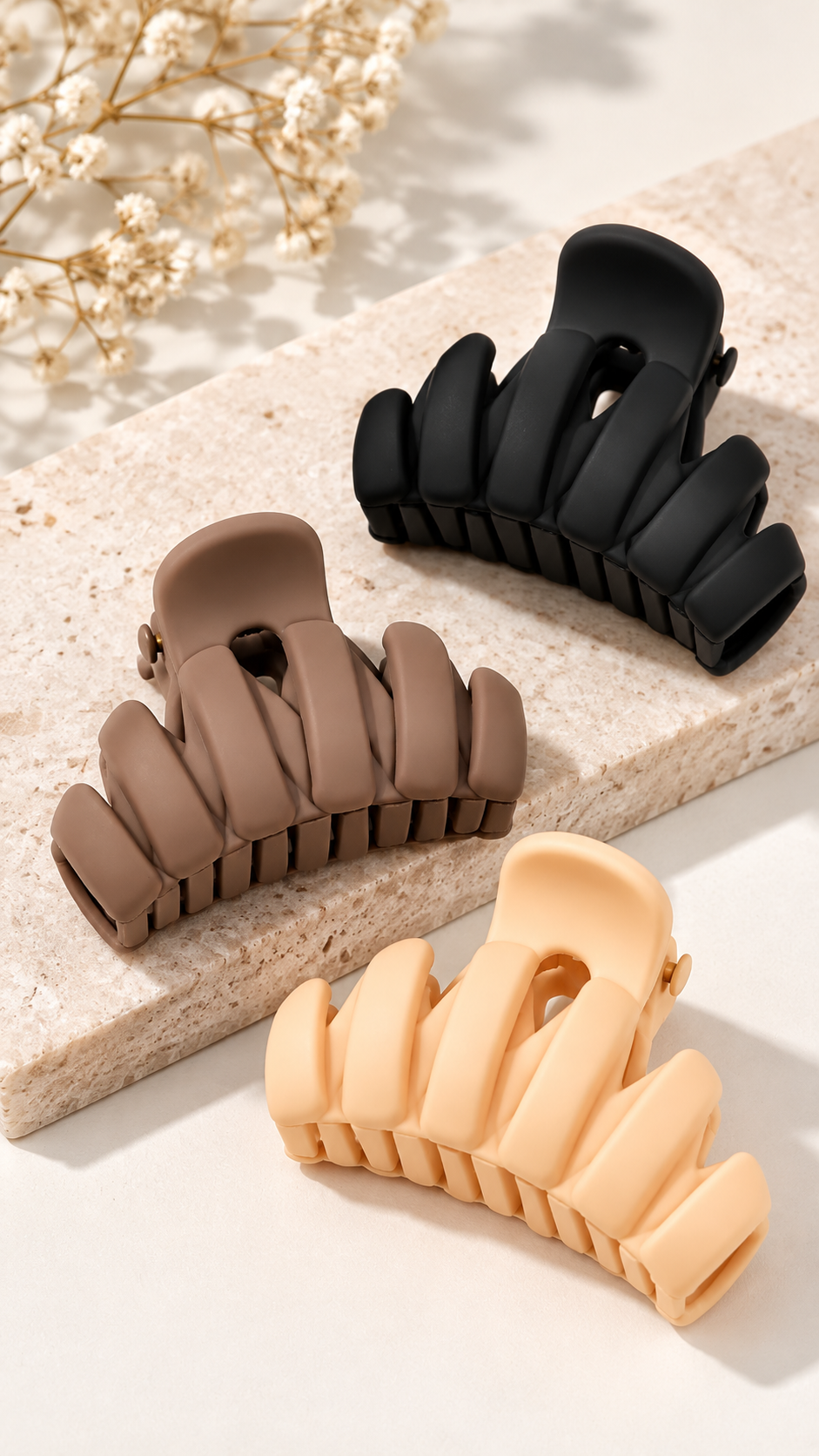 LEMITI™ Mini Hair Claw Clips – 3 Pack | Everyday Hair Accessories