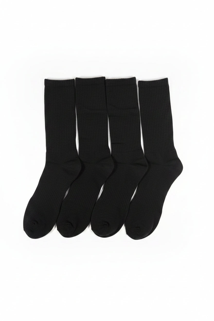 Lemiti Black Crew Socks (Everyday Comfort)