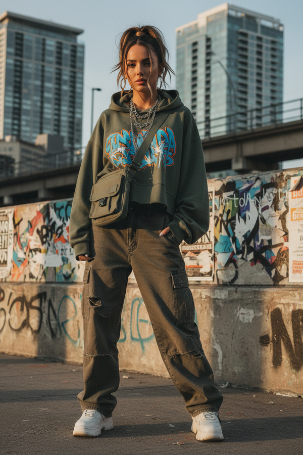 Woman with hoodie